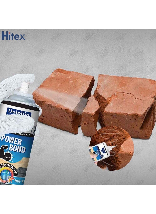 هيتكس غراء دولفين باور بوند مع مُنشِّط - لاصق سيانوكريلات + بخاخ رذاذ - سريع الالتصاق - للألواح الليفية متوسطة الكثافة (MDF) والمطاط والبلاستيك والحجر والجلد والرخام - درجة صناعية | تقنية أوروبية (2، 400 مل) - Image 4