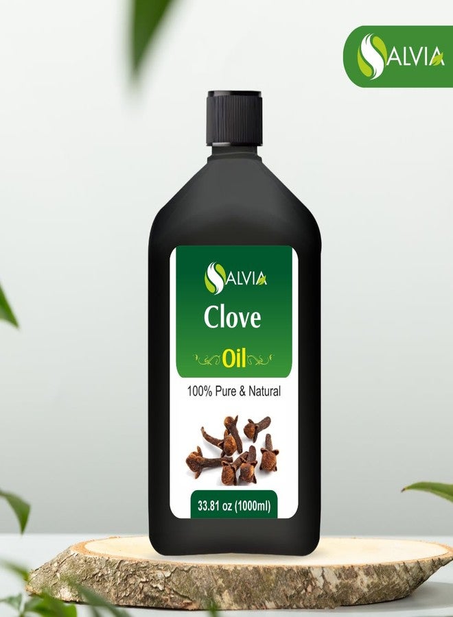 سالفيا زيت المريمية والقرنفل (Syzygium Aromaticum) | زيت عطري نقي وطبيعي 100%، غير مخفف، عضوي، مناسب للعناية بالبشرة والشعر - 1000 مل / 33.8 أونصة سائلة - Image 2