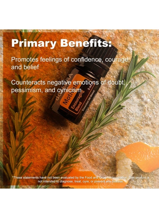 doTERRA - Motivate Essential Oil Encouraging Blend - Promotes Feelings of Confidence, Courage and Belief, Counteracts Negative Emotions of Doubt and Pessimism; for Diffusion or Topical Use - 5 mL