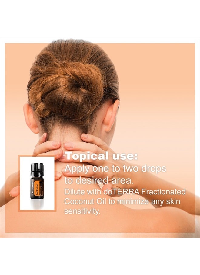 doTERRA - Motivate Essential Oil Encouraging Blend - Promotes Feelings of Confidence, Courage and Belief, Counteracts Negative Emotions of Doubt and Pessimism; for Diffusion or Topical Use - 5 mL