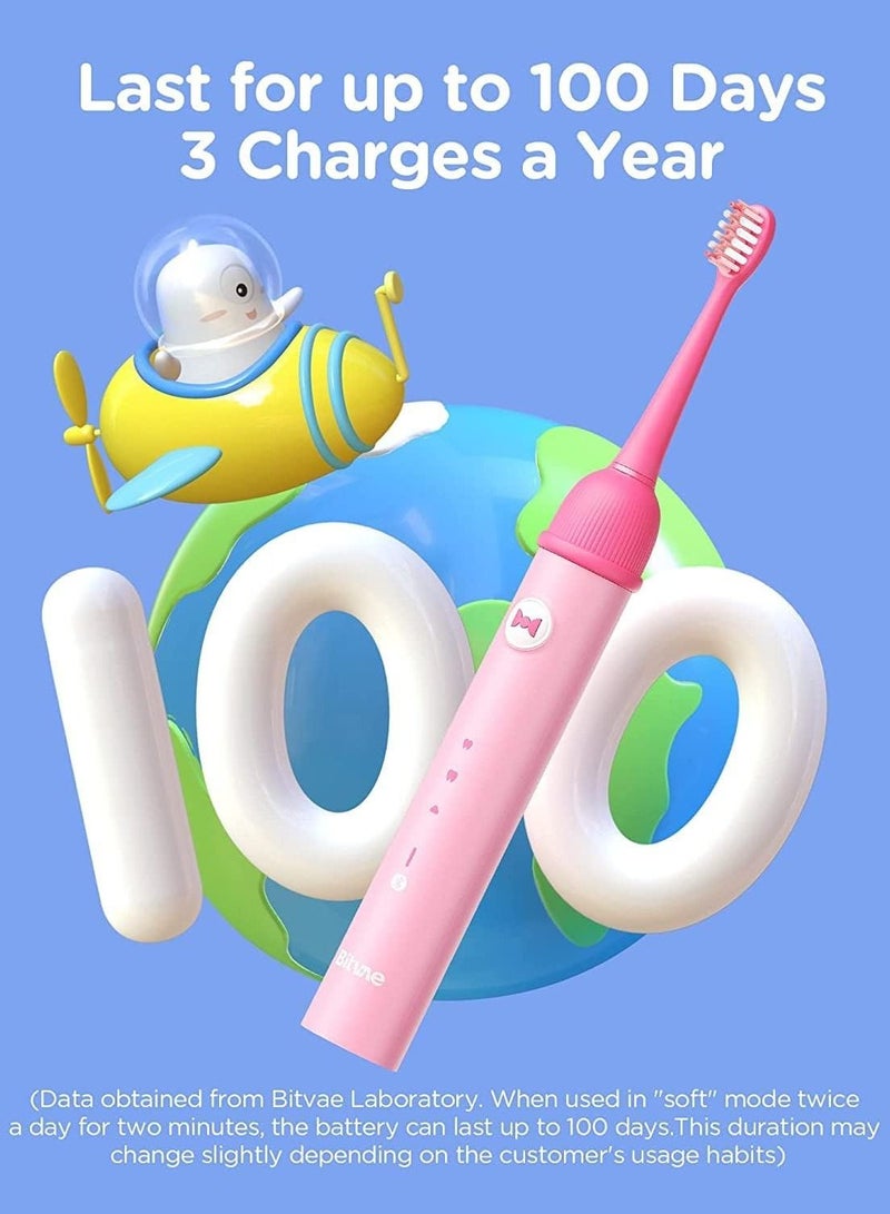 Bitvae K7S Kids Electric Toothbrush for Age 4+, Rechargeable Power Toothbrush with Pressure Sensor, Bluetooth Kids Toothbrush Boys and Girls, 3 Modes, 2Mins Smartimer - Image 5