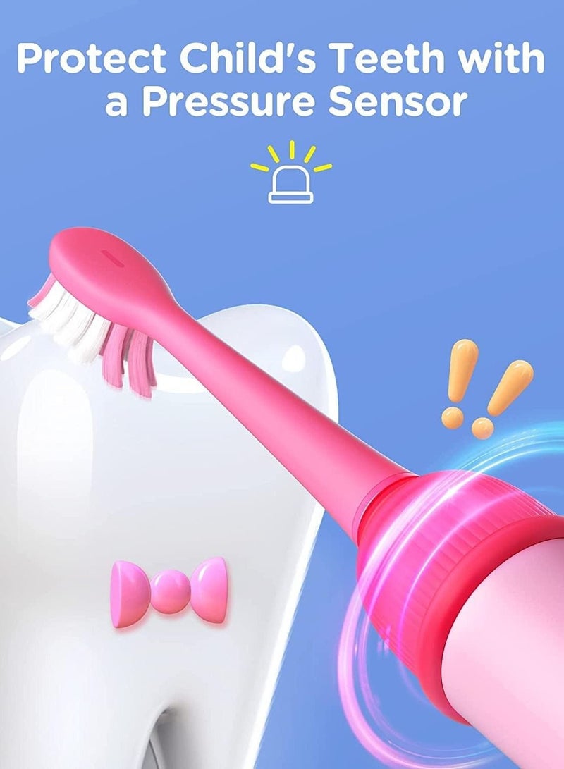 Bitvae K7S Kids Electric Toothbrush for Age 4+, Rechargeable Power Toothbrush with Pressure Sensor, Bluetooth Kids Toothbrush Boys and Girls, 3 Modes, 2Mins Smartimer - Image 2