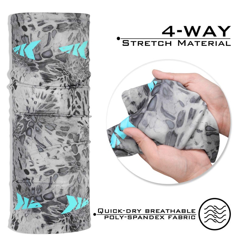 Kastking KastKing Sol Armis Neck Gaiter - UPF 50 Face Mask - UV Sun Protection Mask for Men & Women, Fishing, Hiking, Kayaking , Prym1 Camo, RocketPop,19x9.5 Inches,Silver Mist - Image 3