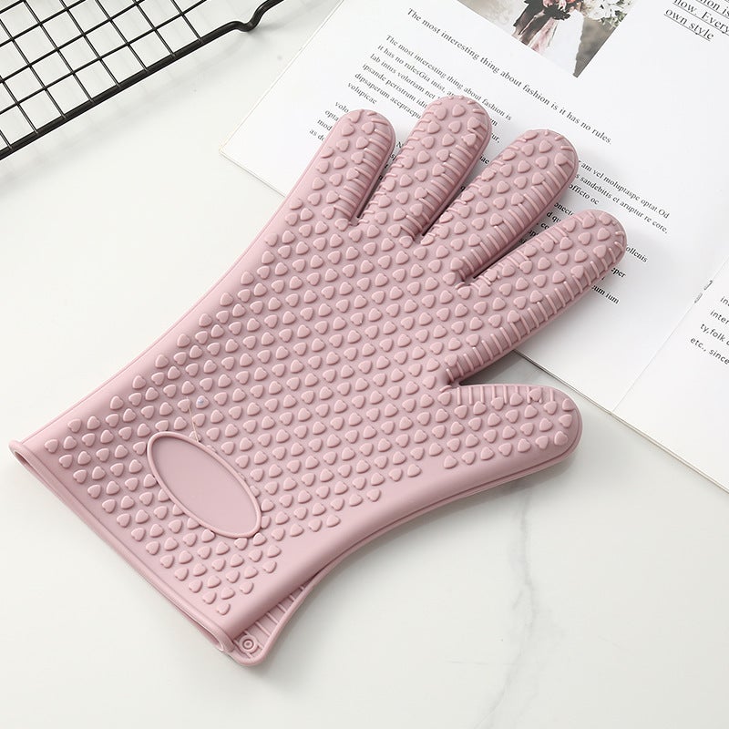 Silicone Gloves Heat Resistant Kitchen Pink Silicone Gloves