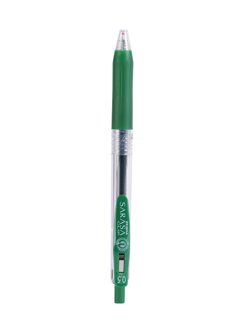 ZEBRA Sararsa Clip Dark Green Gel Pen 0.5mm, for Journaling , Sketching , Drawing , Note-Taking , Pack of 10 Pens - Image 2