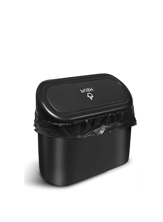 Car Trash Can Container with Bin Leak Proof Dustbin Multipurpose Trash Bin for Car and Office Space Black - Image 1