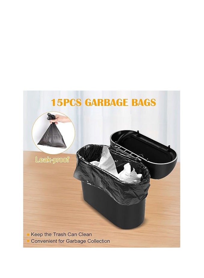 Car Trash Can Container with Bin Leak Proof Dustbin Multipurpose Trash Bin for Car and Office Space Black - Image 3