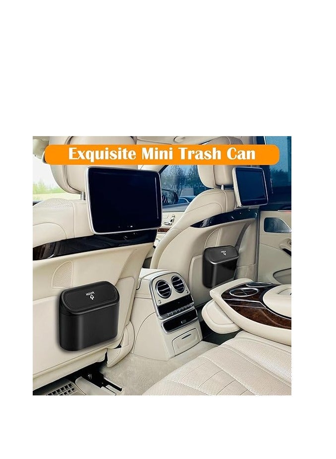 Car Trash Can Container with Bin Leak Proof Dustbin Multipurpose Trash Bin for Car and Office Space Black - Image 4