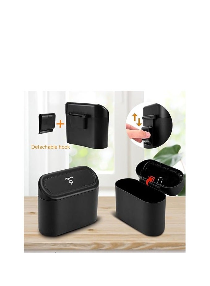 Car Trash Can Container with Bin Leak Proof Dustbin Multipurpose Trash Bin for Car and Office Space Black - Image 5