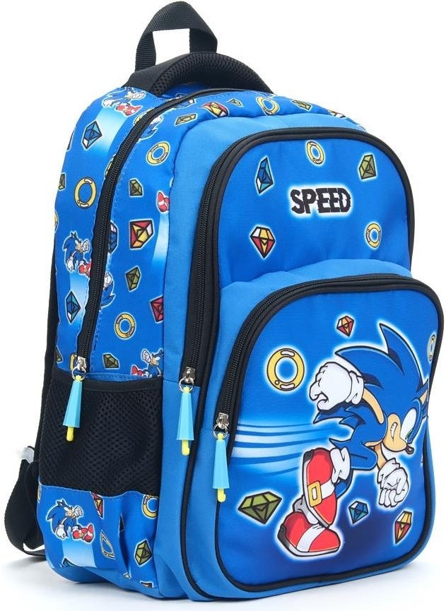 Masho Trend - Speed Sonic School Bag + Lunch Box + Pencil Case Super Sonic Bag Primary School Bag Backpack - Image 1