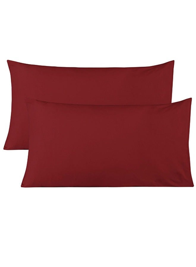 snooze Pillowcases set 2 pcs, 50*70 cm, Dark red - Image 1