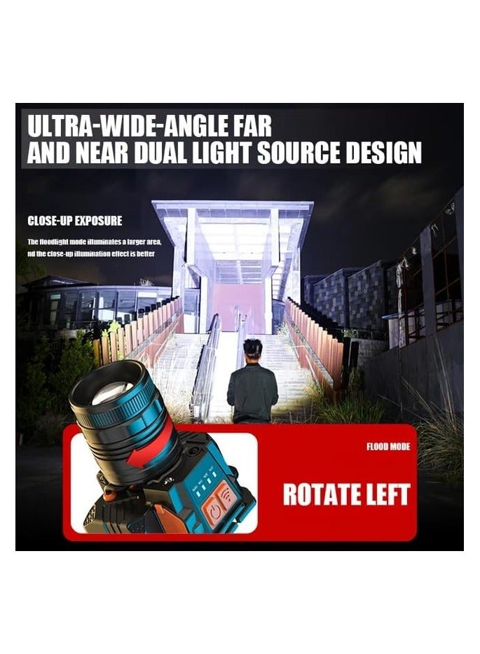 Sensor Headlamp Rechargeable Led Headlight For Hiking Camping Fishing 20000 Lumens USB Rechargeable Motion Sensor Headlamp - Image 2