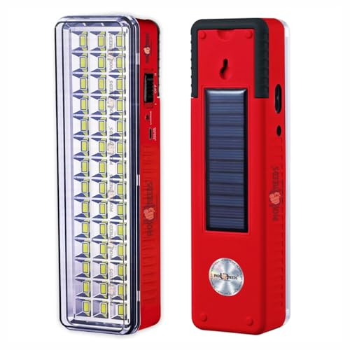 Pick Ur Needs Solar Emergency Rechargeable Lantern 42 LED Lamp Light with Android Charging Support (62 Red) - Image 1