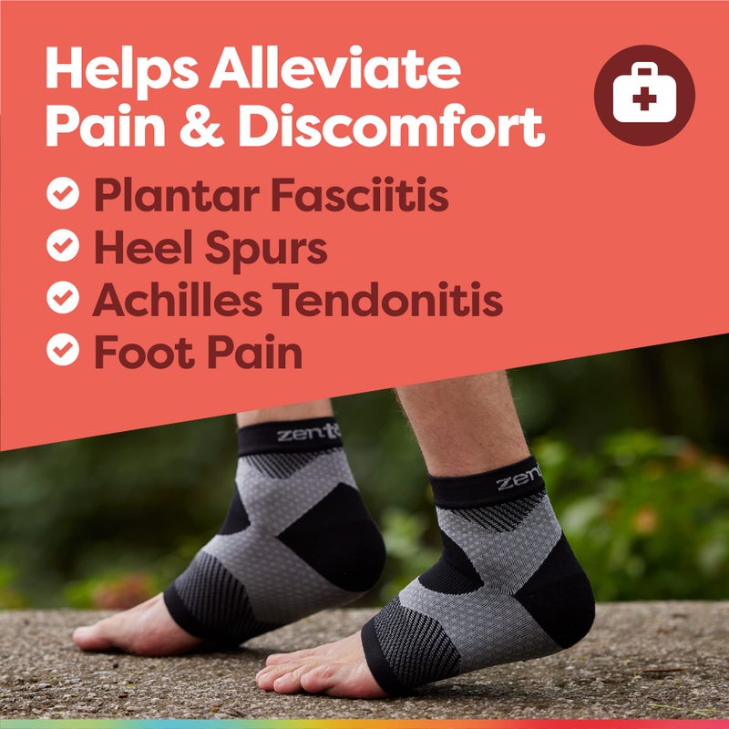 ZenToes Plantar Fasciitis Relief Compression Socks for Women and Men - Foot Sleeves with Ankle and Arch Support, Moisture Wicking, Open Toe, Improve Circulation, Reduce Swelling - 1 Pair (XXL) - Image 2