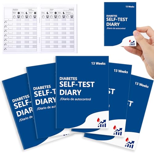 WANGDEFA 5Pcs Diabetes Blood Pressure Log Book Daily 3x4 inch Glucose Journal Diabetes Self Test Diary 13 Weeks Blood Sugar Record Book at Each Meal(Before After) for Tracking Recording of Blood Pressure (5) - Image 1