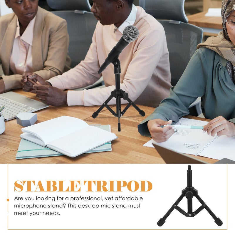 Metal Desktop Tripod Mic Stand Adjustable Foldable Tabletop Microphone Holder For Podcast Streaming Recording - Image 4
