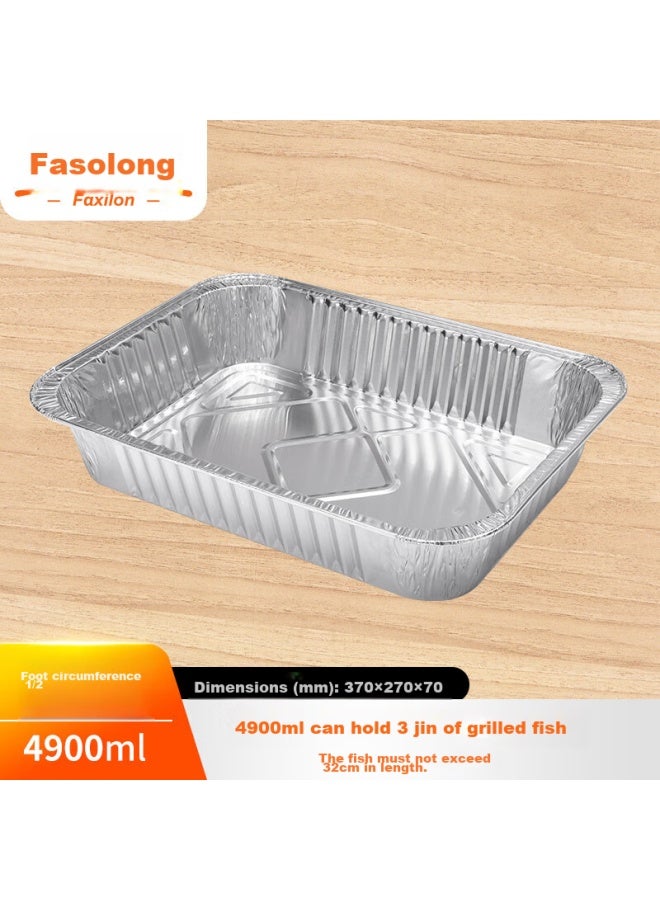 Faxilon Faxi Long Barbecue Aluminum Foil Tray 4900ml*10, Disposable Fish Grilling Box, Baking Oven Camping Picnic Tray - Image 1