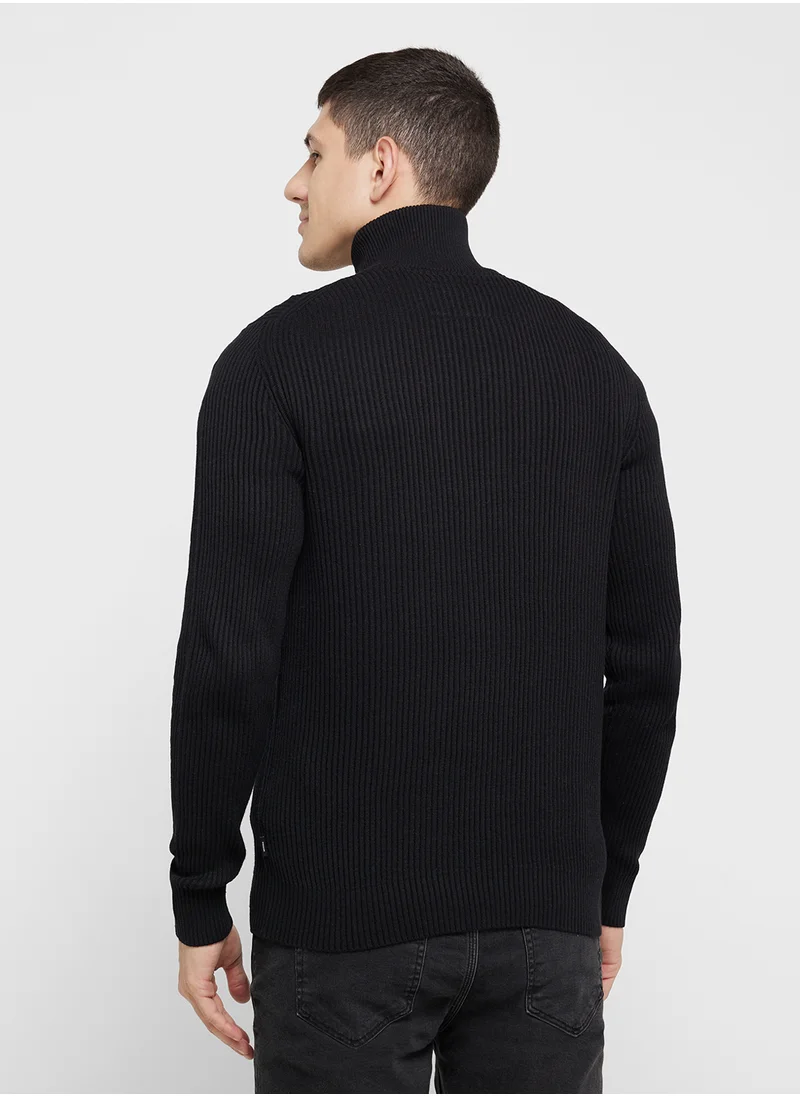 JACK & JONES Half Zip Knitted Sweater