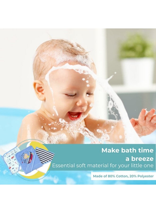 Spasilk Bath Hooded Towels & Washcloths Set for Babies, 23-Piece Gift Set, Navy Nautical, (Gift GBA23 2201) - Image 5