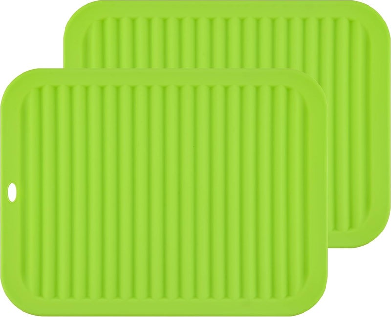 Smithcraft Silicone Trivet for Hot Dishes Pots and Pans, Hot Pad for Kitchen, Non Slip Silicone Pot Holder Trivet Mat, Waterproof Heat Resistant Mats for Counter, Flexible Hot Pads Mat Green - Image 1