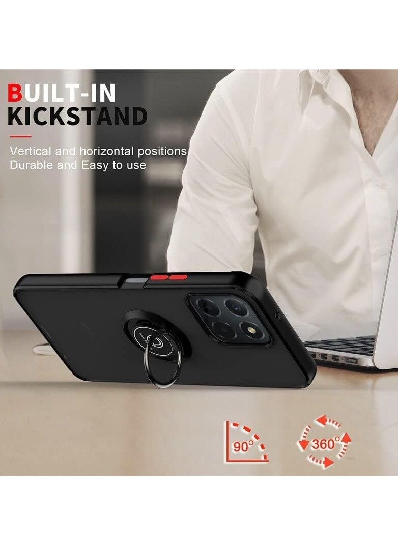 Raxoom ELTERAZONE Case Compatible with HUAWEI HONOR X8A Full Body Protective Case with 360° Magnetic Ring Kickstand for Car Anti-Fingerprint Shockproof Protective Case - BLUE - Image 4