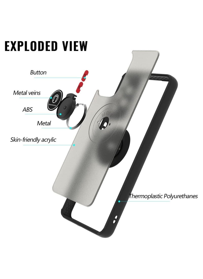 Raxoom ELTERAZONE Case Compatible with HUAWEI HONOR X8A Full Body Protective Case with 360° Magnetic Ring Kickstand for Car Anti-Fingerprint Shockproof Protective Case - BLUE - Image 5