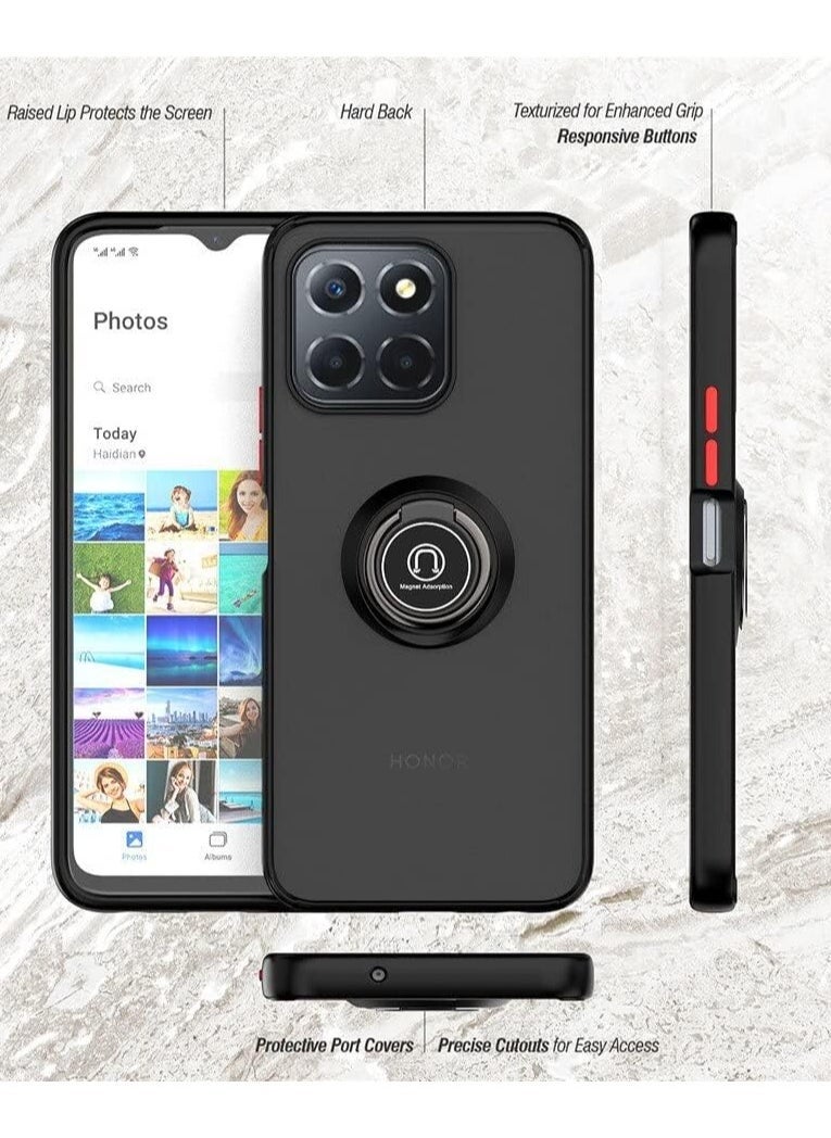 Raxoom ELTERAZONE Case Compatible with HUAWEI HONOR X8A Full Body Protective Case with 360° Magnetic Ring Kickstand for Car Anti-Fingerprint Shockproof Protective Case - BLUE - Image 3