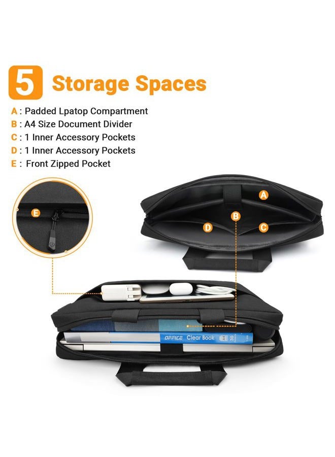 ZYB Laptop Bag 15 15.6 16 Inch Laptop Briefcase Waterproof Laptop Sleeve Shoulder Bag with Handle for 15-16 Inch Lenovo Thinkpad Ideapad HP Acer Dell ASUS,2019-2023 Mac Pro 16 M3-M1,Nero - Image 5