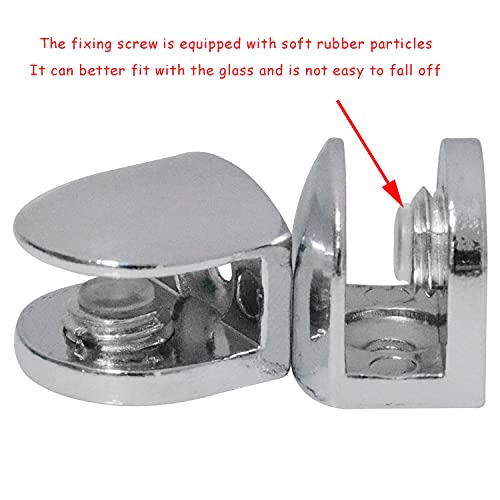 CHENJIN 4PCS Adjustable Frameless Rectangle Glass Shelf Holders Support Mirror Bracket Clamps Shelf Clip with Screws and Anchors for 3-8mm Glass Acrylic Wood - Image 5
