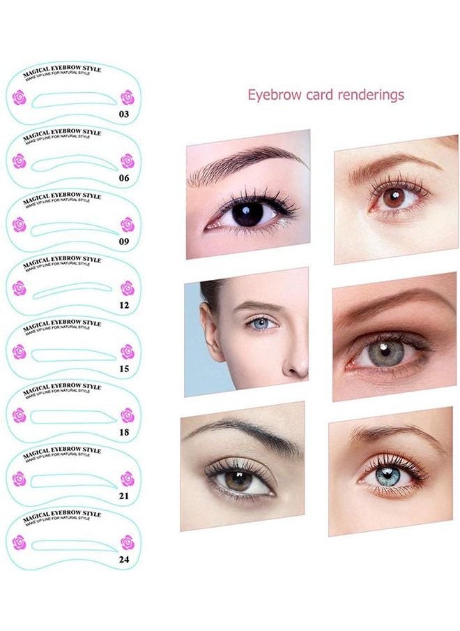 MVAQKLM  - 24 Pcs Different Styles Eyebrow Shaping Stencils Eyebrow Grooming Stencil Kit Shaping Templates Diy Tools - Image 1
