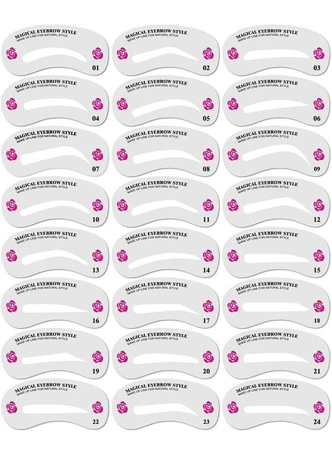 MVAQKLM  - 24 Pcs Different Styles Eyebrow Shaping Stencils Eyebrow Grooming Stencil Kit Shaping Templates Diy Tools - Image 1