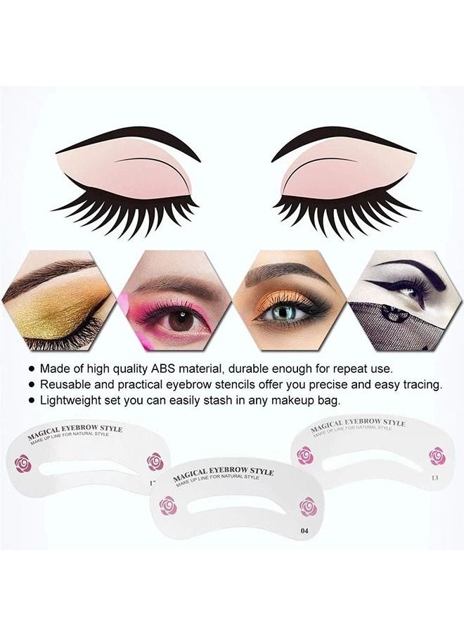 MVAQKLM  - 24 Pcs Different Styles Eyebrow Shaping Stencils Eyebrow Grooming Stencil Kit Shaping Templates Diy Tools - Image 1