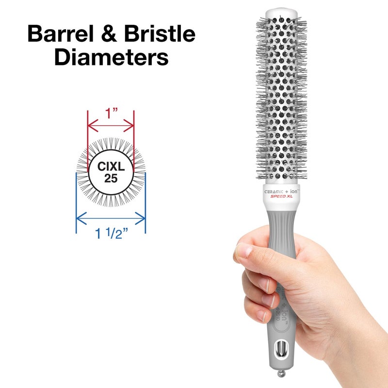 Olivia Garden Ceramic + Ion Speed XL - Extra-Long Round Thermal Hair Brush - Not Electrical - Professional Blowout Brush for Normal to Thick Hair - 1"- Diameter Barrel - CIXL-25 - Image 1