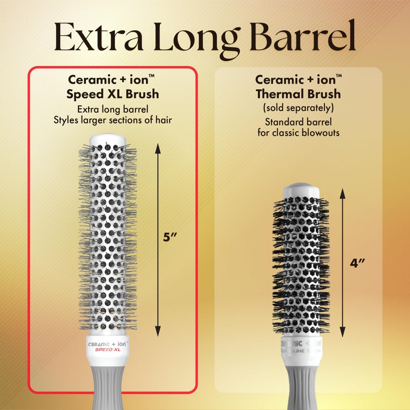 Olivia Garden Ceramic + Ion Speed XL - Extra-Long Round Thermal Hair Brush - Not Electrical - Professional Blowout Brush for Normal to Thick Hair - 1"- Diameter Barrel - CIXL-25 - Image 2