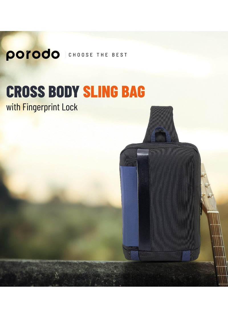 porodo - Lifestyle Sling Bag with Fingerprint, Apple Find My Locator, and USB type - Image 1
