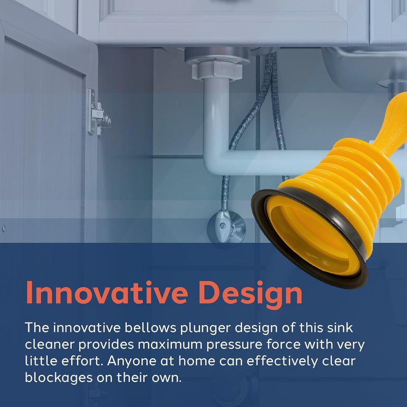 PLUMB CRAFT Powerful Mini Home Plunger for All Drain Types - 7.5" Height - Image 2