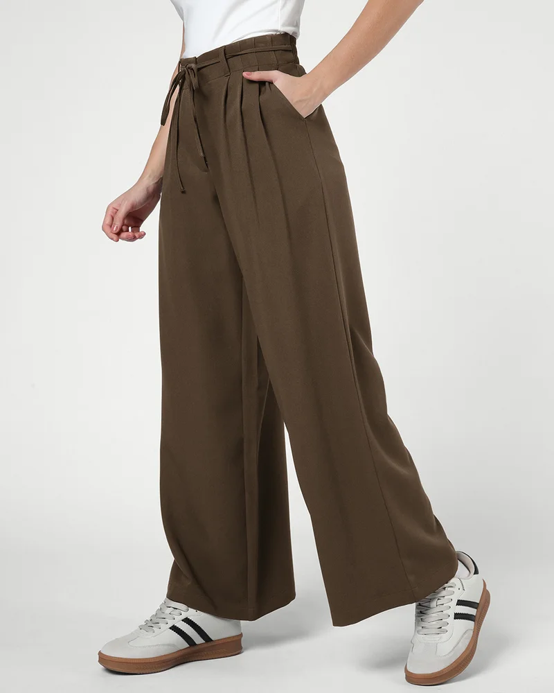 بيواكوف Women's Dark Brown Korean Pants