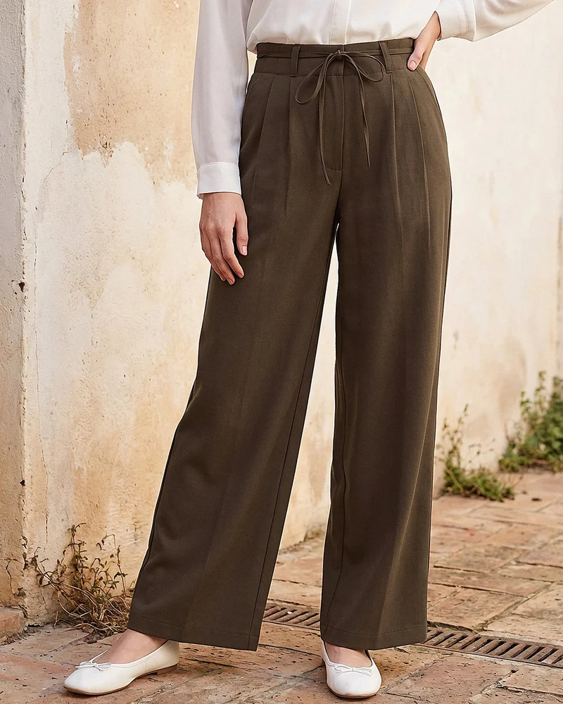 بيواكوف Women's Dark Brown Korean Pants