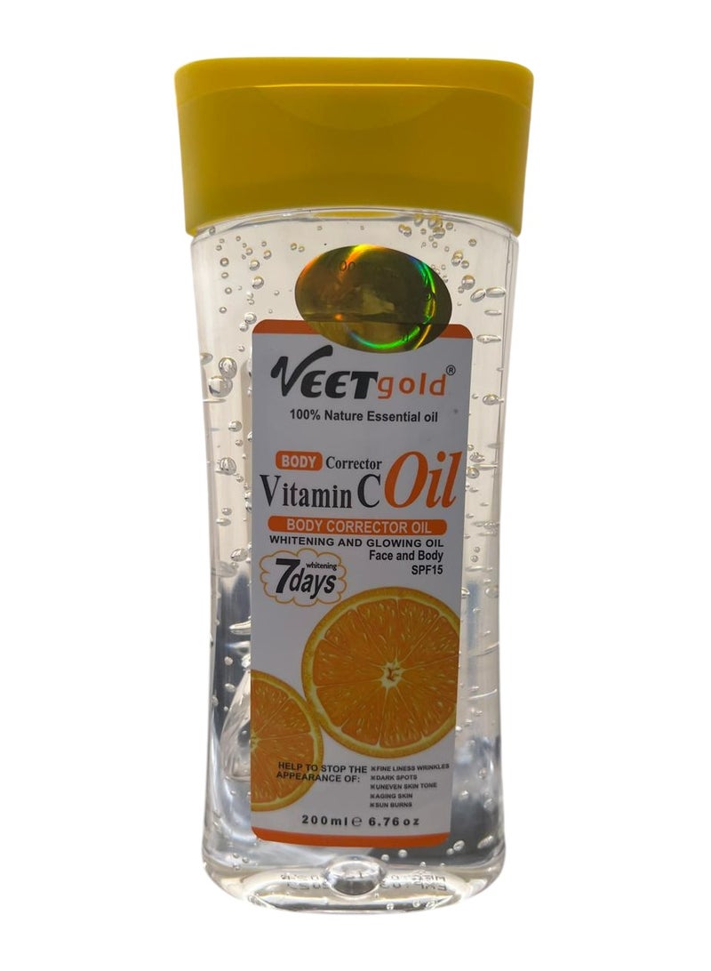 فيت جولد زيت تصحيح البشرة بفيتامين سي للجسم 200 مل