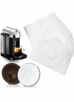 Coffee Pods Seal Lids, Reusable Aluminum Foil Sticker Seals Lids Compatible with Nespresso Vertuoline Capsules (50pcs)