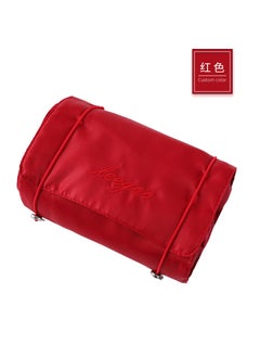 Large Capacity Travel Cosmetic Bag Foldable Waterproof Red