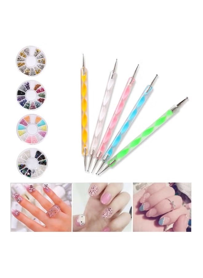 Nail Tool Kit Pink/White/Green