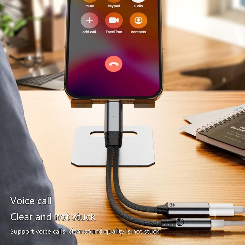 ETZIN كابل USB-C إلى سماعة 3.5 مم وكابل شحن USB C PD100W أنثوي للسفر والتنقل اليومي - Image 4