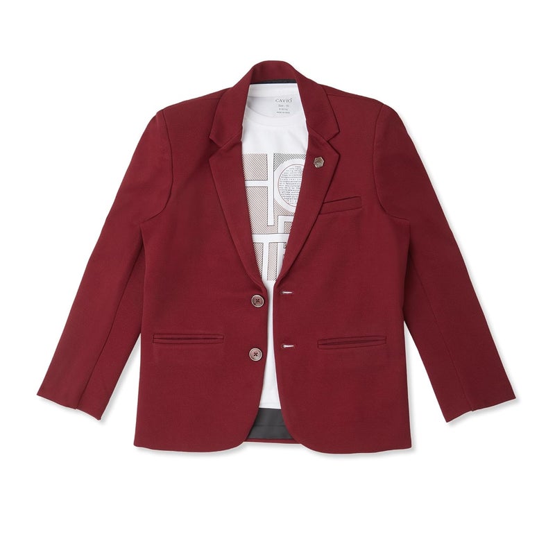 CAVIO Boys Regular Fit Solid Blazer and T-Shirt - Image 2