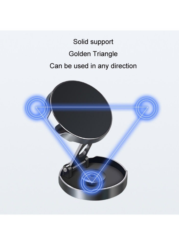 General Creative Multi Angle Positioning Car Folding Round Car Mount Magnetic Adsorption Rotating Height Adjustable Cell Phone Holder  - Image 2