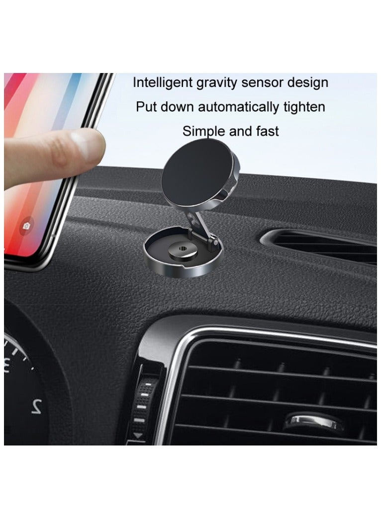 General Creative Multi Angle Positioning Car Folding Round Car Mount Magnetic Adsorption Rotating Height Adjustable Cell Phone Holder  - Image 5