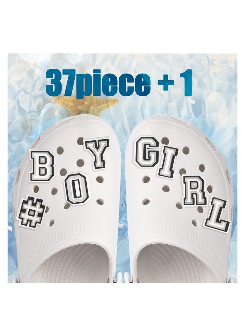 Captaintech Shoe Decoration Charms,Shoe Charms for Croc,37 Pcs Letters Numbers Shoe,A-Z Letters & 0-9 Numbers for Bracelets,Decoration for Boys and girls Teens Party Favor Birthday Gifts  - Image 2