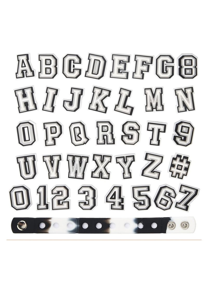 Captaintech Shoe Decoration Charms,Shoe Charms for Croc,37 Pcs Letters Numbers Shoe,A-Z Letters & 0-9 Numbers for Bracelets,Decoration for Boys and girls Teens Party Favor Birthday Gifts  - Image 1