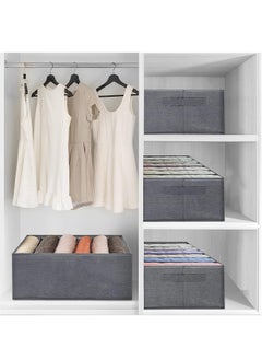 Generic 6 Pieces - Wardrobe & Drawer Clothes Organizer ( 6 Grids ) Foldable - Grey  - Image 2
