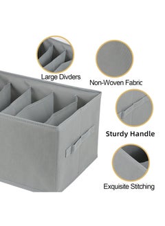 Generic 6 Pieces - Wardrobe & Drawer Clothes Organizer ( 6 Grids ) Foldable - Grey  - Image 4